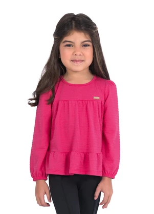 Duduka - Blusa Bata Infantil Manga Longa Rosa - DUDUKA