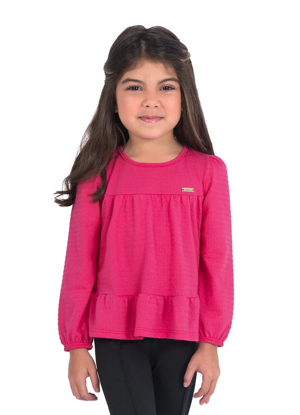 Duduka - Blusa Bata Infantil Manga Longa Rosa