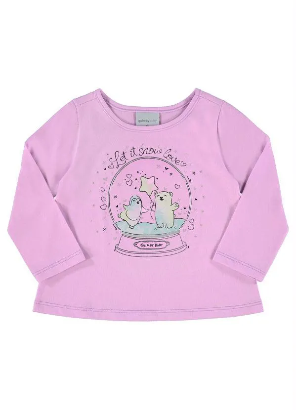 Quimby - Blusa Bebê Manga Longa Roxo