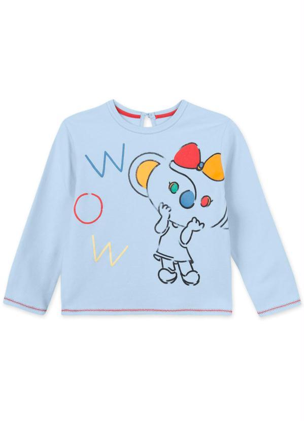 Lilica Ripilica - Blusa Bebê Menina Manga Longa Azul