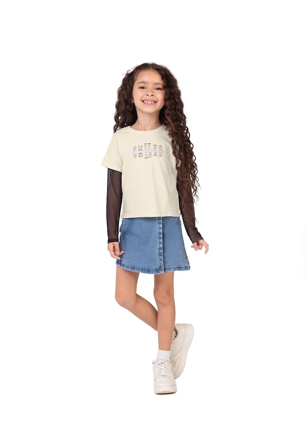 Malwee Kids - Blusa Box Smiled Menina Bege