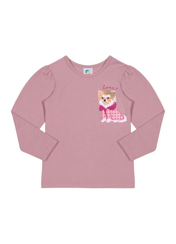 Alenice - Blusa Cachorrinho Menina Rosa 1