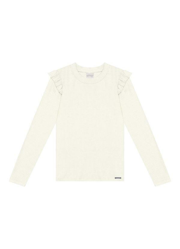 Alakazoo - Blusa Canelada com Babados Off White
