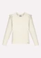 Alakazoo - Blusa Canelada de Mangas Longas Menina Laranja - variação: Branco