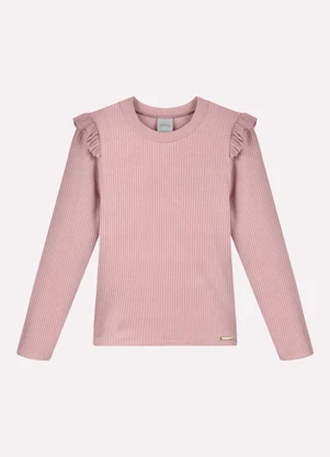 Alakazoo - Blusa Canelada de Mangas Longas Menina Laranja - ALAKAZOO