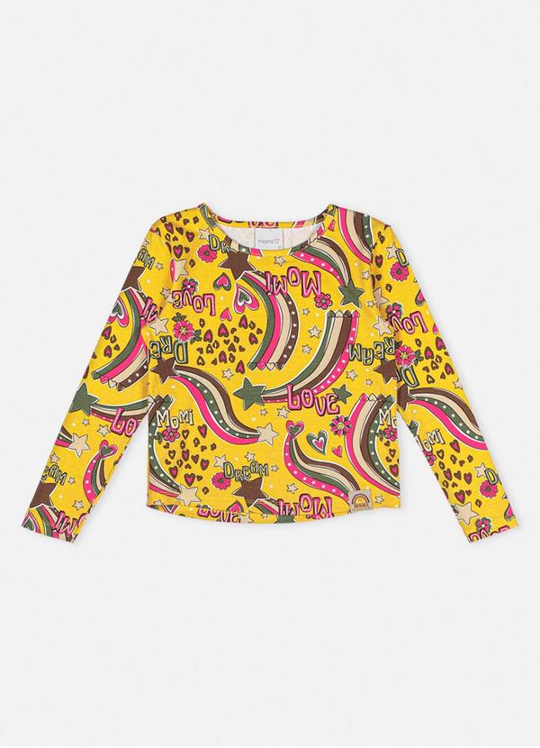 Momi - Blusa com Estampa de Arco-Íris Amarelo