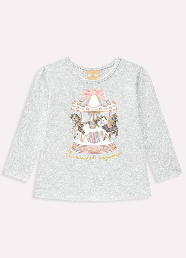 Milon - Blusa com Foil Infantil Menina Cinza