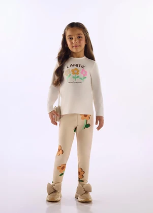 Up Baby - Blusa Cotton Estampa Floral Branco - UP BABY