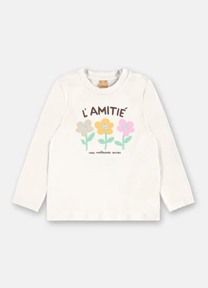 Up Baby - Blusa Cotton Estampa Floral Branco - UP BABY