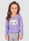 Turminha - Blusa Cotton Estampa Gatinho Básica Menina Roxo - variação: Roxo