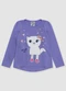 Turminha - Blusa Cotton Estampa Gatinho Patinhas Rosa - variação: Roxo