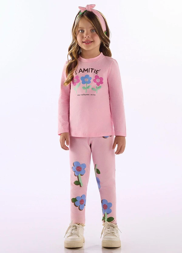Up Baby - Blusa Cotton Floral Rosa 2