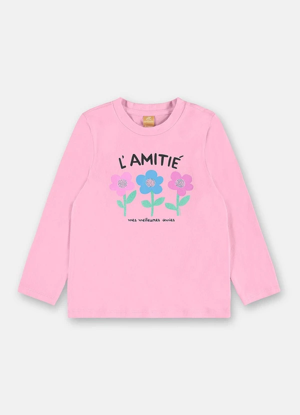 Up Baby - Blusa Cotton Floral Rosa 3