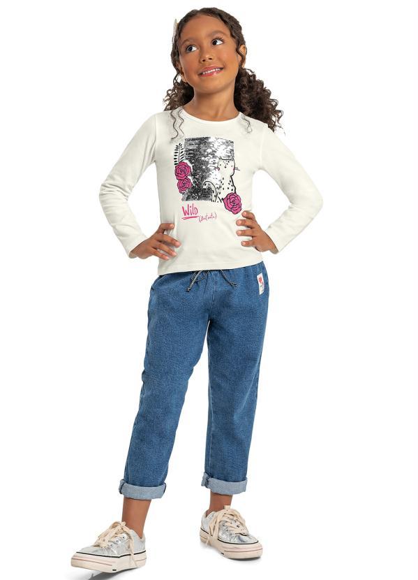 Quimby - Blusa Cotton Infantil Manga Longa Bege 3