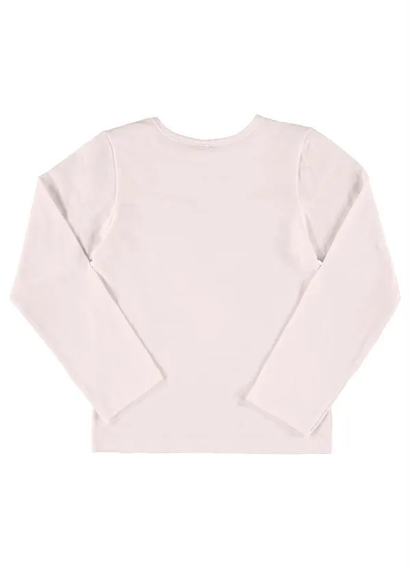 Quimby - Blusa Cotton Infantil Manga Longa Rosa 4