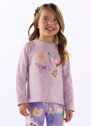 Up Baby - Blusa Cotton Strass Roxo - UP BABY