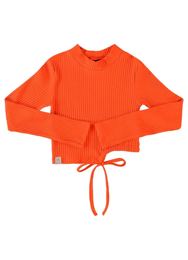 Gloss - Blusa Cropped Básica Juvenil Laranja