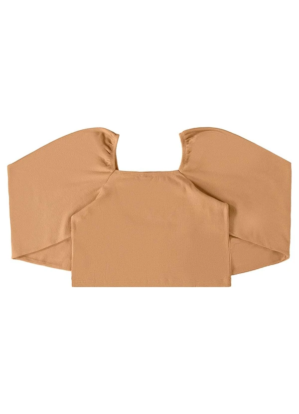 Gloss - Blusa Cropped Básica Juvenil Marrom 4