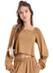 Gloss - Blusa Cropped Básica Juvenil Marrom - variação: Marrom