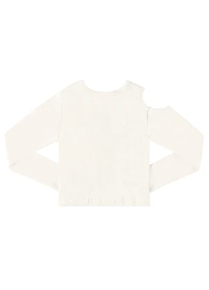 Gloss - Blusa Cropped Básica Juvenil Off White - GLOSS