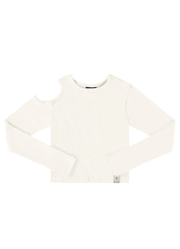 Gloss - Blusa Cropped Básica Juvenil Off White