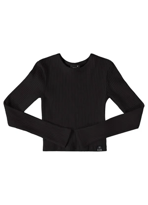 Gloss - Blusa Cropped Básica Juvenil Preto - GLOSS