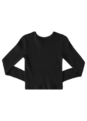 Gloss - Blusa Cropped Básica Juvenil Preto - GLOSS