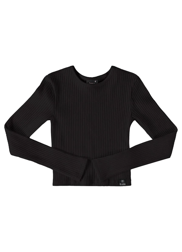 Gloss - Blusa Cropped Básica Juvenil Preto