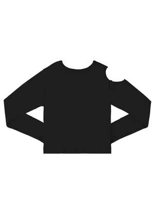 Gloss - Blusa Cropped Básica Juvenil Preto - GLOSS