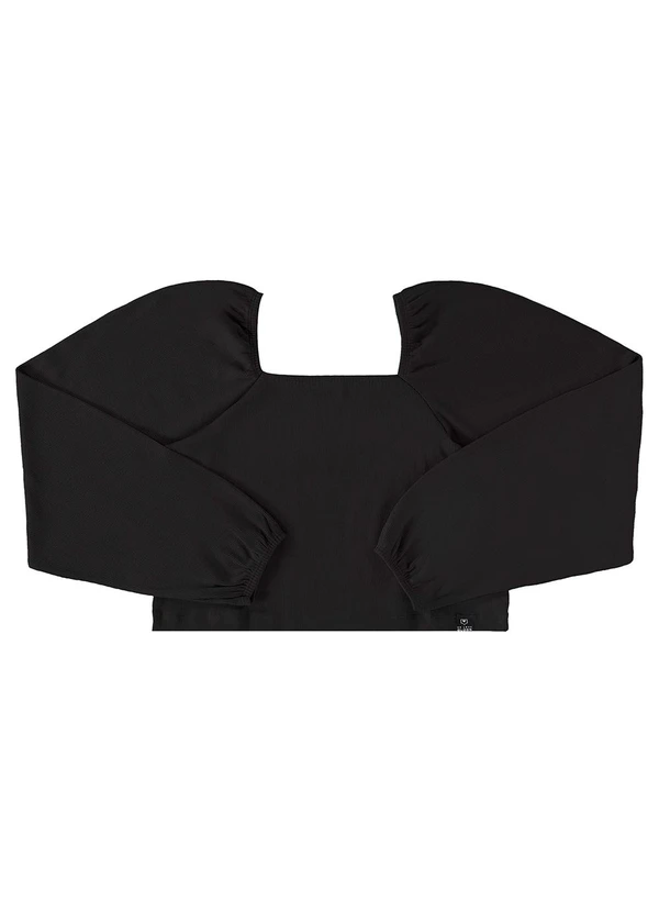 Gloss - Blusa Cropped Básica Juvenil Preto
