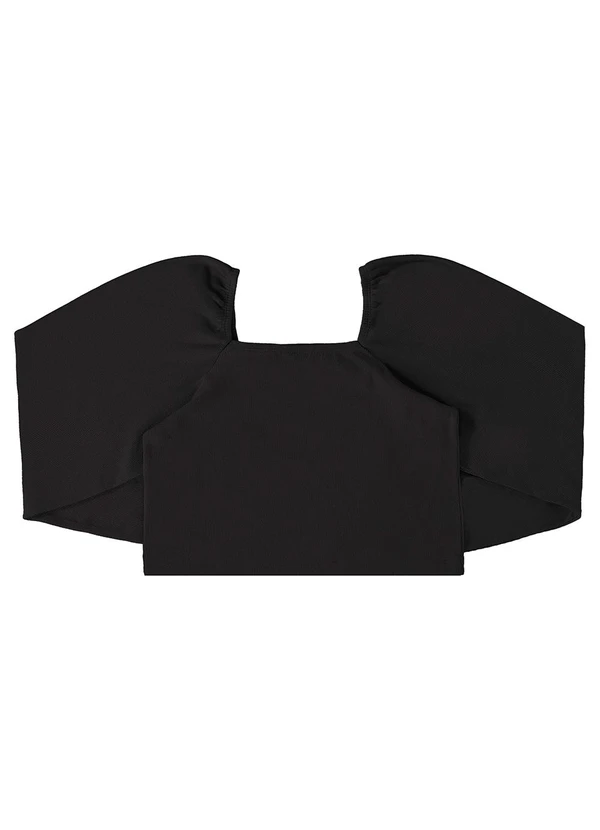 Gloss - Blusa Cropped Básica Juvenil Preto 2