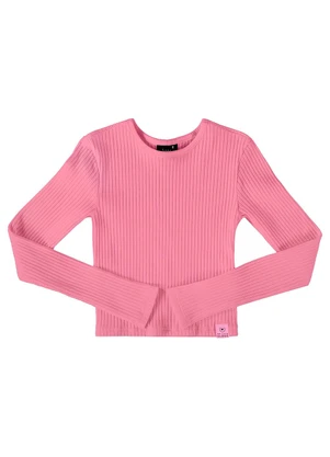Gloss - Blusa Cropped Básica Juvenil Rosa - GLOSS