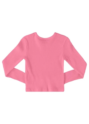 Gloss - Blusa Cropped Básica Juvenil Rosa - GLOSS
