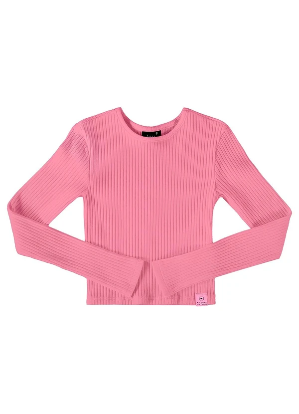 Gloss - Blusa Cropped Básica Juvenil Rosa