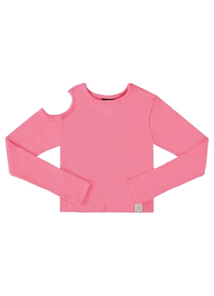 Gloss - Blusa Cropped Básica Juvenil Rosa - GLOSS