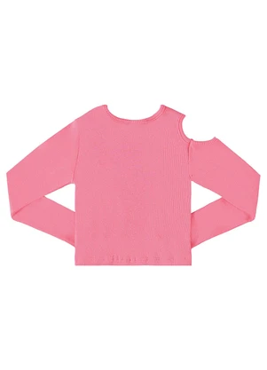 Gloss - Blusa Cropped Básica Juvenil Rosa - GLOSS
