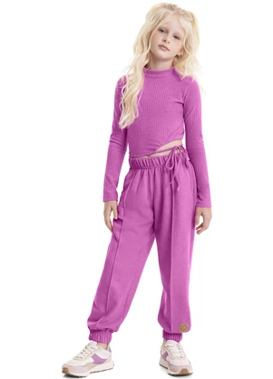Gloss - Blusa Cropped Básica Juvenil Rosa - GLOSS