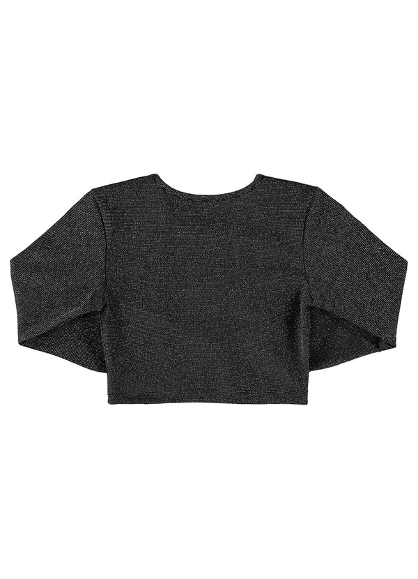 Gloss - Blusa Cropped em Malha Juvenil Preto 4