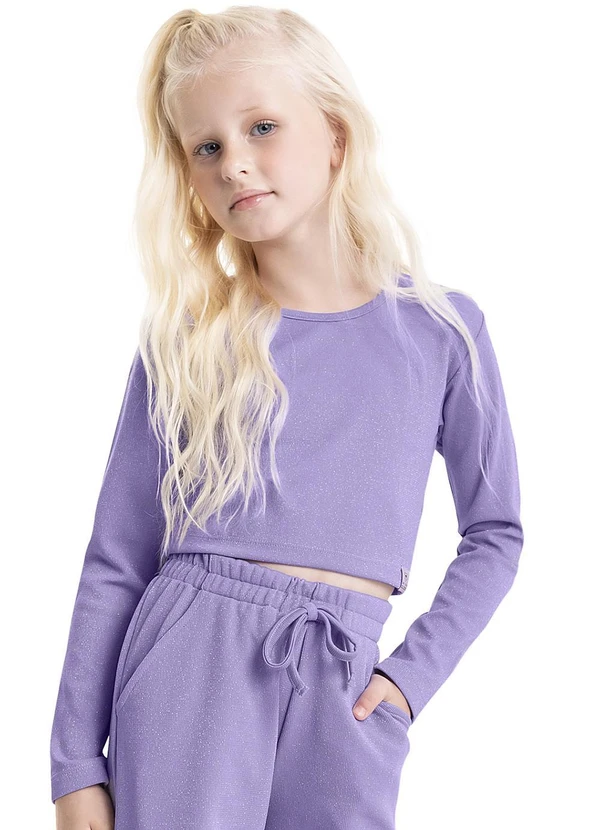 Gloss - Blusa Cropped em Malha Juvenil Roxo
