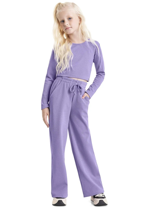 Gloss - Blusa Cropped em Malha Juvenil Roxo 2