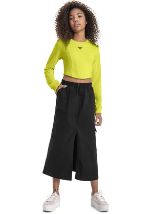 Gloss - Blusa Cropped em Molecotton Juvenil Verde - GLOSS