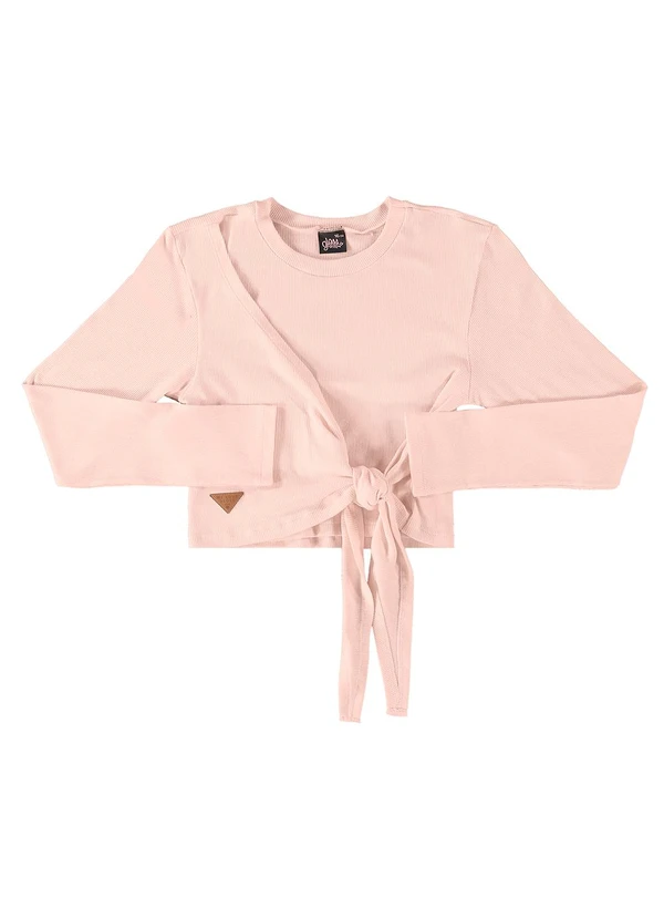 Gloss - Blusa Cropped em Ribana Juvenil Rosa 3