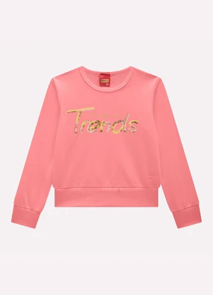 Kyly - Blusa Cropped Infantil Menina Lettering Rosa - KYLY