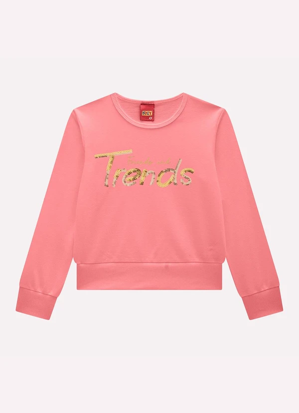 Kyly - Blusa Cropped Infantil Menina Lettering Rosa