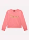 Kyly - Blusa Cropped Infantil Menina Lettering Preto - variação: Rosa