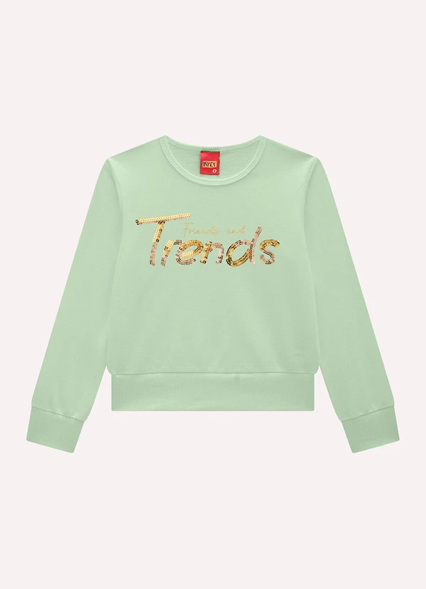 Kyly - Blusa Cropped Infantil Menina Lettering Verde