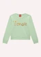 Kyly - Blusa Cropped Infantil Menina Lettering Preto - variação: Verde
