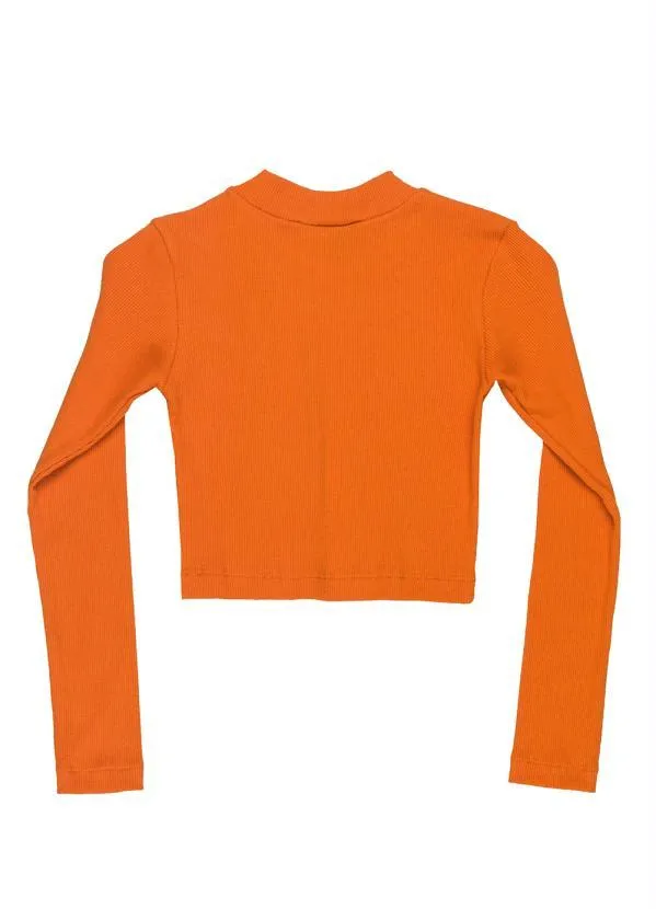 Gloss - Blusa Cropped Juvenil Menina Laranja 4