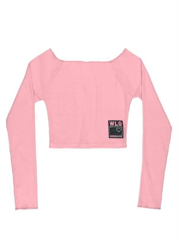 Gloss - Blusa Cropped Juvenil Menina Rosa