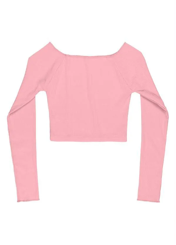 Gloss - Blusa Cropped Juvenil Menina Rosa 2